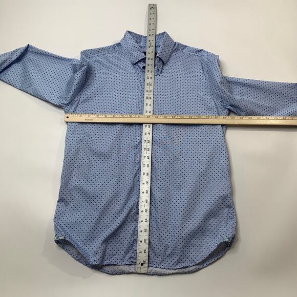 Robert Graham Shirt Mens S Small Tailored Fit Pacific Blue Cotton Printed - Picture 5 of 9